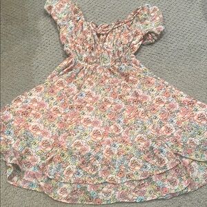 Floral Junior Dress in Pink and Cream